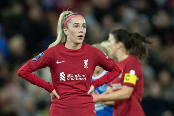 LIVERPOOL, ENGLAND - Sunday, September 25, 2022: Liverpool's Missy Bo Kearns during the FA Women’s Super League match between Liverpool FC Women and Everton FC Women, the Women's Merseyside Derby, at Anfield. (Pic by Jessica Hornby/Propaganda)