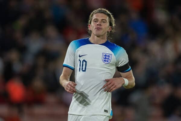 SHEFFIELD, ENGLAND - Tuesday, September 27, 2022: England's Conor Gallagher during the International friendly between England Under-21’s and Germany Under-21’s at Bramall Lane. (Photo by David Rawcliffe/Propaganda)