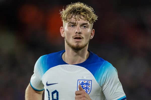 SHEFFIELD, ENGLAND - Tuesday, September 27, 2022: England's Harvey Elliott during the International friendly between England Under-21’s and Germany Under-21’s at Bramall Lane. (Photo by David Rawcliffe/Propaganda)