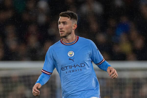 MANCHESTER, ENGLAND - Wednesday, October 5, 2022: Manchester City's Aymeric Laporte during the UEFA Champions League Group G Matchday 3 game between Manchester City FC and FC Copenhagen at the City of Manchester Stadium. (Pic by David Rawcliffe/Propaganda)