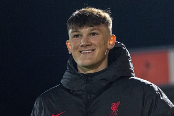 ACCRINGTON, ENGLAND - Tuesday, October 18, 2022: Liverpool's Calvin Ramsay before the English Football League Trophy Northern Group D match between Accrington Stanley FC and Liverpool FC Under-21's at the Crown Ground. Accrington won 3-2. (Pic by David Rawcliffe/Propaganda)