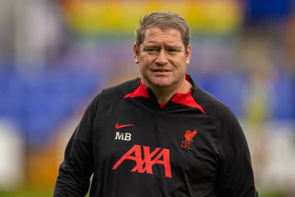 BIRKENHEAD, ENGLAND - Sunday, October 23, 2022: Liverpool's manager Matt Beard before the FA Women’s Super League game between Liverpool FC Women and Arsenal FC Women at Prenton Park. Arsenal won 2-0. (Pic by David Rawcliffe/Propaganda)