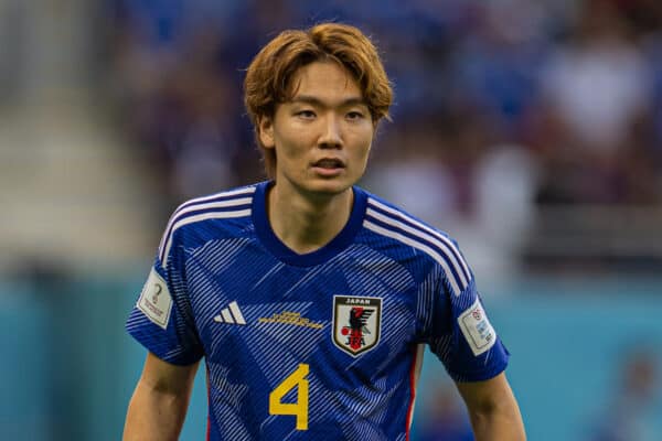 DOHA, QATAR - Wednesday, November 23, 2022: Japan's Ko Itakura during the FIFA World Cup Qatar 2022 Group E match between Germany and Japan at the Khalifa International Stadium. (Pic by David Rawcliffe/Propaganda)