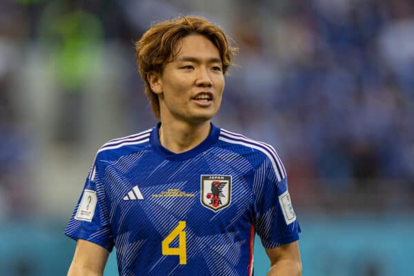 DOHA, QATAR - Wednesday, November 23, 2022: Japan's Ko Itakura during the FIFA World Cup Qatar 2022 Group E match between Germany and Japan at the Khalifa International Stadium. (Pic by David Rawcliffe/Propaganda)