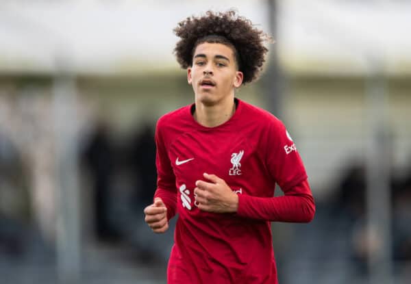 KIRKBY, ENGLAND - Saturday, December 3, 2022: Liverpool's Jayden Danns during the Under-18 Premier League match between Liverpool FC Under-18's and Sunderland AFC Under-18's at the Liverpool Academy. (Pic by Jessica Hornby/Propaganda)