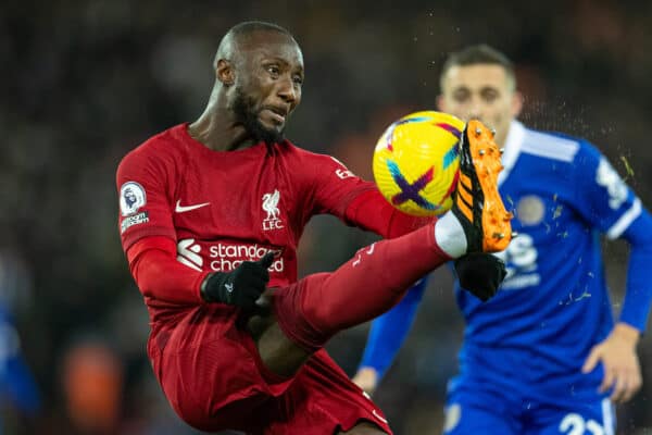 LIVERPOOL, ENGLAND - Friday, December 30, 2022: Liverpool's Naby Keita during the FA Premier League match between Liverpool FC and Leicester City FC at Anfield. Liverpool won 2-1. (Pic by David Rawcliffe/Propaganda)