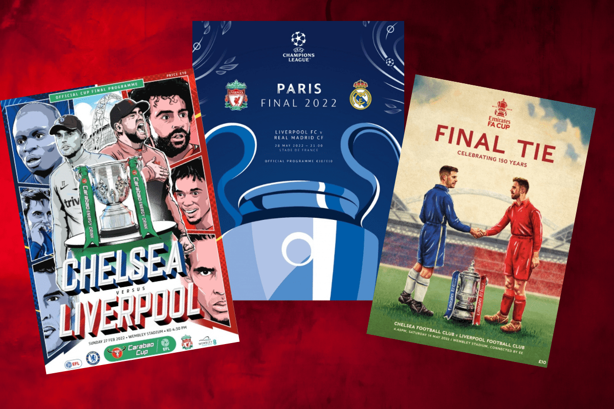 Win All 3 Liverpool Fc 21 22 Cup Final Matchday Programmes Liverpool Fc This Is Anfield