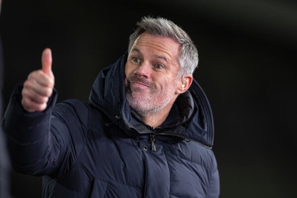 LONDON, ENGLAND - Monday, January 2, 2023: Former Liverpool player Jamie Carragher during the FA Premier League match between Brentford FC and Liverpool FC at the Brentford Community Stadium. Brentford won 3-1. (Pic by David Rawcliffe/Propaganda)