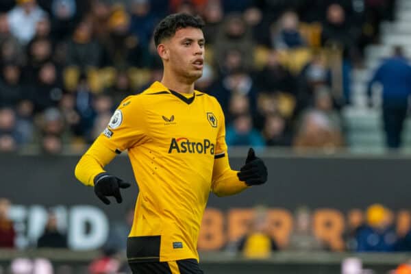 WOLVERHAMPTON, ENGLAND - Saturday, January 14, 2023: Wolverhampton Wanderers' Matheus Nunes during the FA Premier League match between Wolverhampton Wanderers FC and West Ham United FC at Molineux Stadium. (Pic by Kirsten Holst/Propaganda)