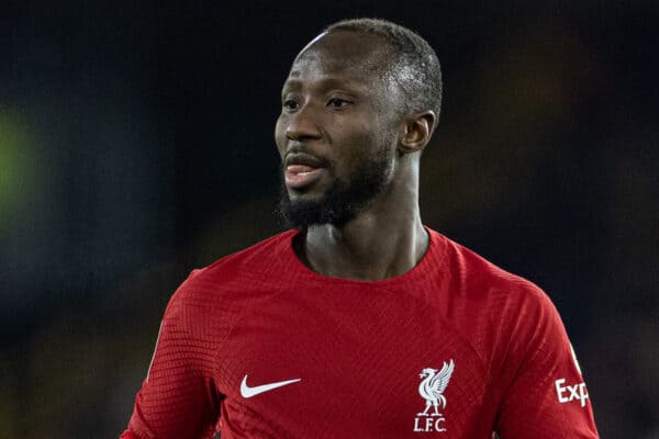 WOLVERHAMPTON, ENGLAND - Tuesday, January 17, 2023: Liverpool's Naby Keita during the FA Cup 3rd Round Replay match between Wolverhampton Wanderers FC and Liverpool FC at Molineux Stadium. Liverpool won 1-0. (Pic by David Rawcliffe/Propaganda)