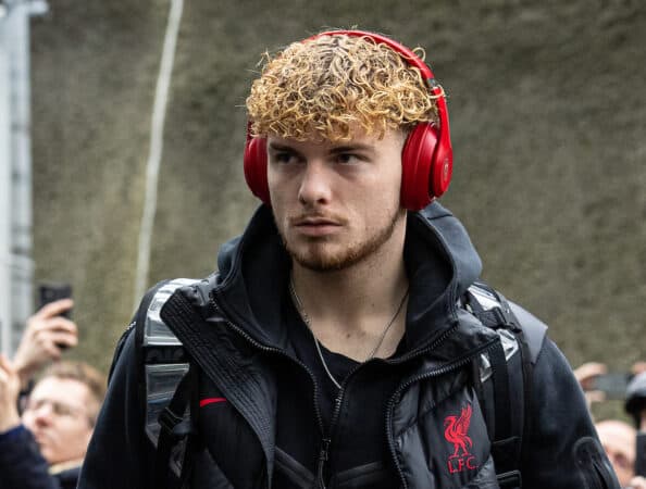 BRIGHTON & HOVE, ENGLAND - Sunday, January 29, 2023: Liverpool's Harvey Elliott arrives before the FA Cup 4th Round match between Brighton & Hove Albion FC and Liverpool FC at the Falmer Stadium. Brighton won 2-1. (Pic by David Rawcliffe/Propaganda)