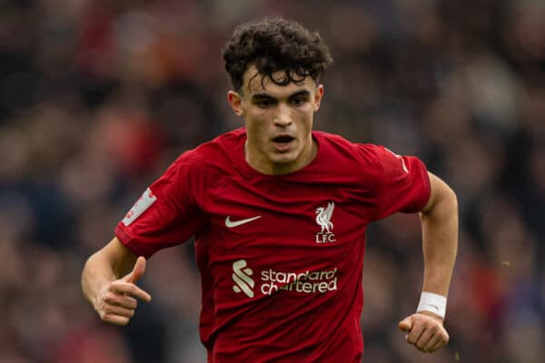 BRIGHTON & HOVE, ENGLAND - Sunday, January 29, 2023: Liverpool's Stefan Bajcetic during the FA Cup 4th Round match between Brighton & Hove Albion FC and Liverpool FC at the Falmer Stadium. Brighton won 2-1. (Pic by David Rawcliffe/Propaganda)