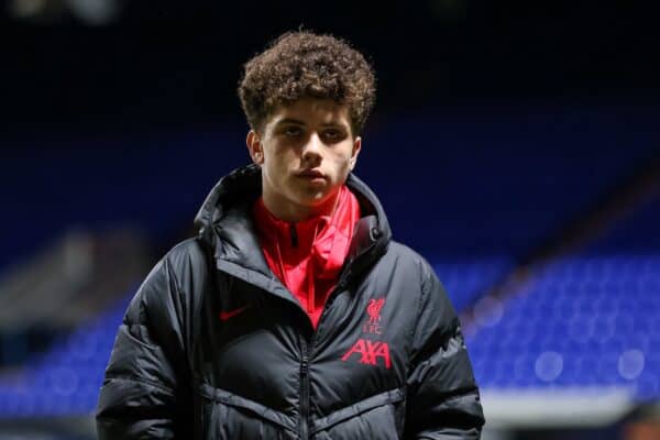  Liverpool's Kieran Morrison on the pitch before the FA Youth Cup 5th Round match between Ipswich Town FC Under-18's and Liverpool FC Under-18's at Portman Road. (Pic by Stephen Pond/Propaganda)