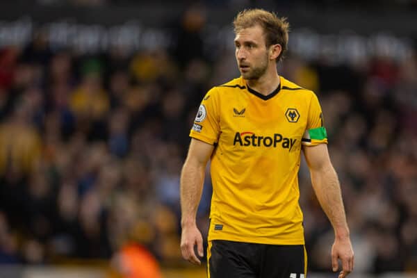 WOLVERHAMPTON, ENGLAND - Saturday, February 4, 2023: Wolverhampton Wanderers' Craig Dawson during the FA Premier League match between Wolverhampton Wanderers FC and Liverpool FC at Molineux Stadium. (Pic by David Rawcliffe/Propaganda)