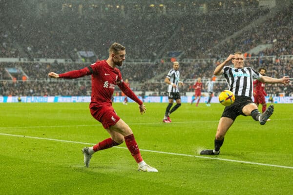 NEWCASTLE-UPON-TYNE, ENGLAND - Saturday, February 18, 2023: Liverpool's captain Jordan Henderson during the FA Premier League match between Newcastle United FC and Liverpool FC at St. James' Park. Liverpool won 2-0. (Pic by David Rawcliffe/Propaganda)