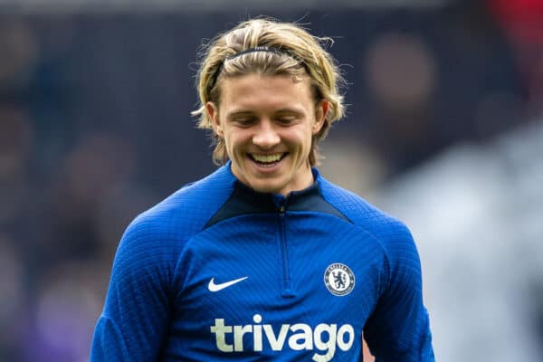 LONDON, ENGLAND - Sunday, February 26, 2023: Chelsea's Conor Gallagher during the pre-match warm-up before the FA Premier League match between Tottenham Hotspur FC and Chelsea FC at the Tottenham Hotspur Stadium. Tottenham won 2-0. (Pic by Jessica Hornby/Propaganda)