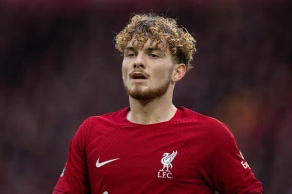 LIVERPOOL, ENGLAND - Sunday, March 5, 2023: Liverpool's Harvey Elliott during the FA Premier League match between Liverpool FC and Manchester United FC at Anfield. Liverpool won 7-0. (Pic by David Rawcliffe/Propaganda)