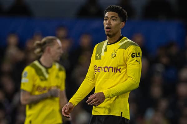 LONDON, ENGLAND - Tuesday, March 7, 2023: Borussia Dortmund's Jude Bellingham during the UEFA Champions League Round of 16 2nd Leg game between Chelsea FC and Borussia Dortmund at Stamford Bridge. Chelsea won 2-0, 2-1 on aggregate. (Pic by David Rawcliffe/Propaganda)