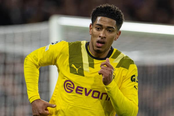 LONDON, ENGLAND - Tuesday, March 7, 2023: Borussia Dortmund's Jude Bellingham during the UEFA Champions League Round of 16 2nd Leg game between Chelsea FC and Borussia Dortmund at Stamford Bridge. Chelsea won 2-0, 2-1 on aggregate. (Pic by David Rawcliffe/Propaganda)