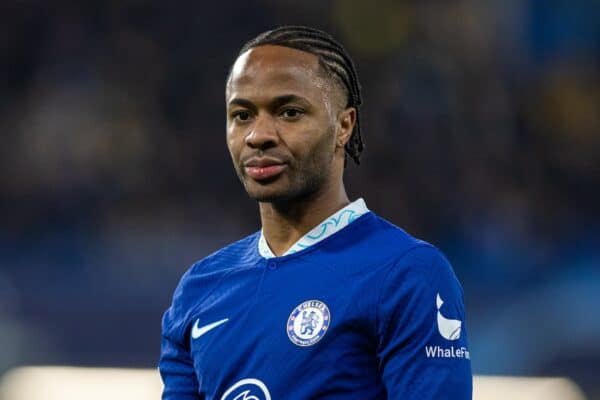 LONDON, ENGLAND - Tuesday, March 7, 2023: Chelsea's Raheem Sterling during the UEFA Champions League Round of 16 2nd Leg game between Chelsea FC and Borussia Dortmund at Stamford Bridge. Chelsea won 2-0, 2-1 on aggregate. (Pic by David Rawcliffe/Propaganda)