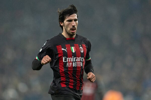 LONDON, ENGLAND - Wednesday, March 8, 2023: AC Milan's Sandro Tonali during the UEFA Champions League Round of 16 2nd Leg game between Tottenham Hotspur FC and AC Milan at the Tottenham Hotspur Stadium. The game ended in a goal-less draw, AC Milan won 1-0 on aggregate. (Pic by David Rawcliffe/Propaganda)