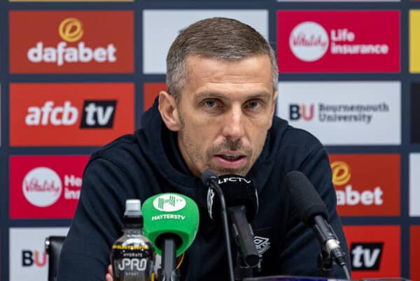 BOURNEMOUTH, ENGLAND - Saturday, March 11, 2023: Bournemouth's manager Gary O'Neil during a post-match press conference after the FA Premier League match between AFC Bournemouth and Liverpool FC at the Vitality Stadium. Bournemouth won 1-0. (Pic by David Rawcliffe/Propaganda)