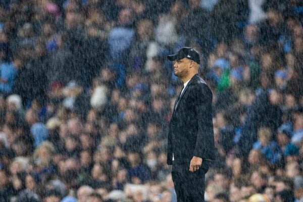 MANCHESTER, ENGLAND - Saturday, March 18, 2023: Burnley's manager Vincent Kompany during the FA Cup Quarter-Final match between Manchester City FC and Burnley FC at the City of Manchester Stadium. Man City won 6-0. (Pic by David Rawcliffe/Propaganda)