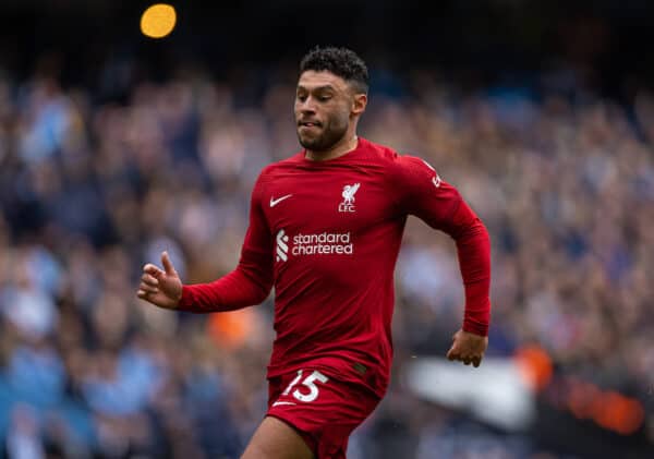 MANCHESTER, ENGLAND - Saturday, April 1, 2023: Liverpool's Alex Oxlade-Chamberlain during the FA Premier League match between Manchester City FC and Liverpool FC at the City of Manchester Stadium. Man City won 4-1. (Pic by David Rawcliffe/Propaganda)