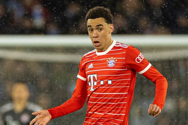 MANCHESTER, ENGLAND - Tuesday, April 11, 2023: Bayern Munich's Jamal Musiala during the UEFA Champions League Quarter-Final 1st Leg match between Manchester City FC and FC Bayern Munich at the City of Manchester Stadium. (Pic by David Rawcliffe/Propaganda)