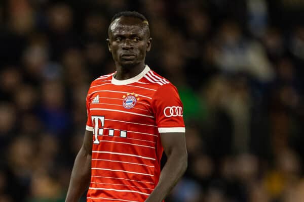 MANCHESTER, ENGLAND - Tuesday, April 11, 2023: Bayern Munich's Sadio Mané during the UEFA Champions League Quarter-Final 1st Leg match between Manchester City FC and FC Bayern Munich at the City of Manchester Stadium. (Pic by David Rawcliffe/Propaganda)