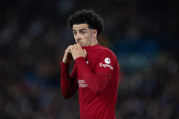 LEEDS, ENGLAND - Monday, April 17, 2023: Liverpool's Curtis Jones during the FA Premier League match between Leeds United FC and Liverpool FC at Elland Road. (Pic by David Rawcliffe/Propaganda)