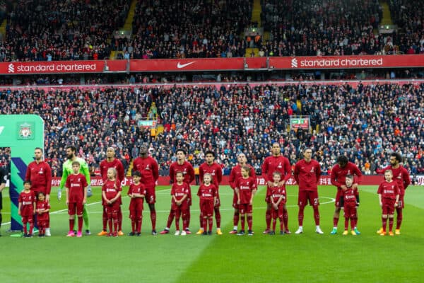 Liverpool, Anfield, matchday lineup