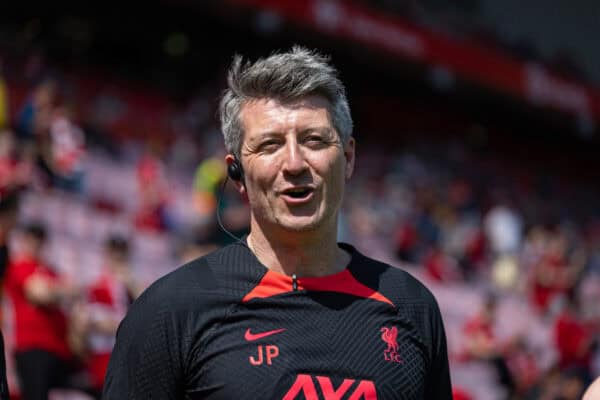 LIVERPOOL, ENGLAND - Saturday, May 20, 2023: Liverpool's club Doctor Jonathan Power during the FA Premier League match between Liverpool FC and Aston Villa FC at Anfield. (Pic by David Rawcliffe/Propaganda)