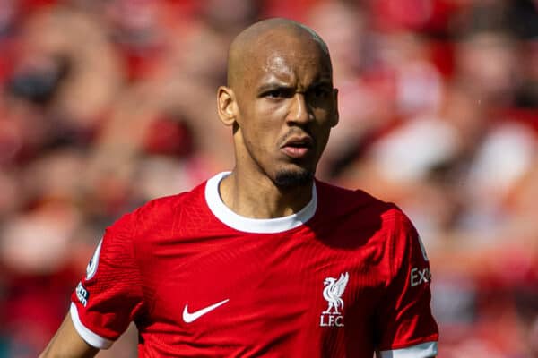 LIVERPOOL, ENGLAND - Saturday, May 20, 2023: Liverpool's Fabio Henrique Tavares 'Fabinho' during the FA Premier League match between Liverpool FC and Aston Villa FC at Anfield. (Pic by David Rawcliffe/Propaganda)