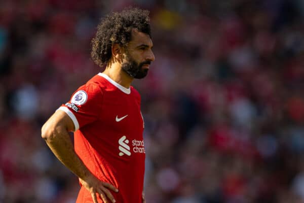 LIVERPOOL, ENGLAND - Saturday, May 20, 2023: Liverpool's Mohamed Salah during the FA Premier League match between Liverpool FC and Aston Villa FC at Anfield. (Pic by David Rawcliffe/Propaganda)