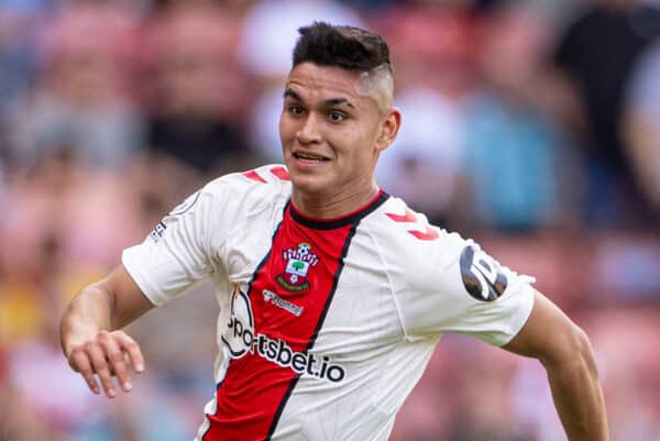 SOUTHAMPTON, ENGLAND - Sunday, May 28, 2023: Southampton's Carlos Alcaraz during the FA Premier League match between Southampton FC and Liverpool FC at St Mary's Stadium. The game ended in a 4-4 draw. (Pic by David Rawcliffe/Propaganda)