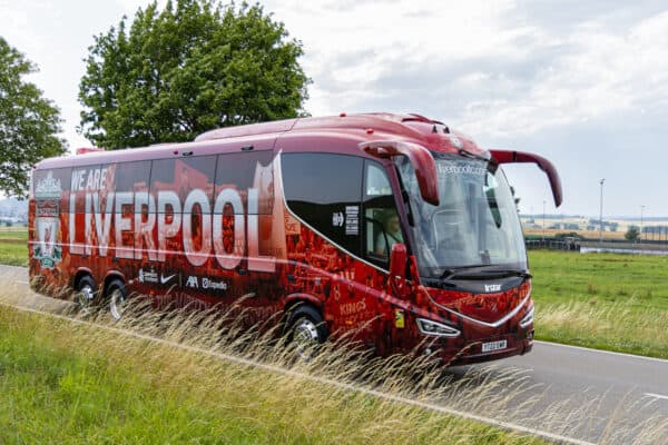 DONESCHINGEN, GERMANY - Tuesday, July 18, 2023: The Liverpool team bus seen during a pre-season training camp in Germany. (Pic by David Rawcliffe/Propaganda)