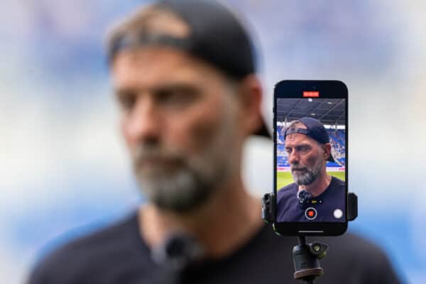 KARLSRUHE, GERMANY - Wednesday, July 19, 2023: Liverpool's manager Jürgen Klopp before a pre-season friendly match between Karlsruher SC and Liverpool FC at the Wildparkstadion. Liverpool won 4-2. (Pic by David Rawcliffe/Propaganda)