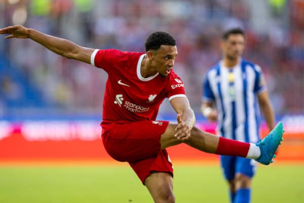 KARLSRUHE, GERMANY - Wednesday, July 19, 2023: Liverpool's Trent Alexander-Arnold during a pre-season friendly match between Karlsruher SC and Liverpool FC at the Wildparkstadion. Liverpool won 4-2. (Pic by David Rawcliffe/Propaganda)