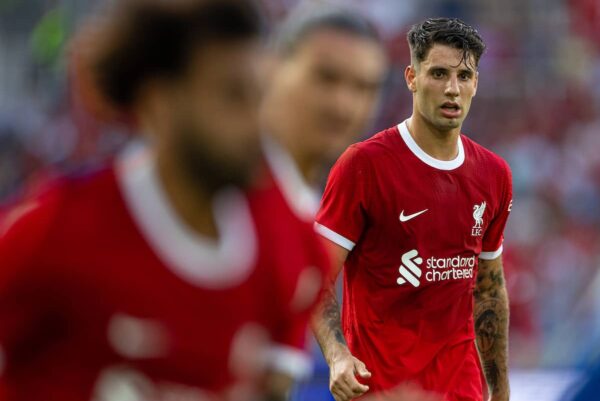 KARLSRUHE, GERMANY - Wednesday, July 19, 2023: Liverpool's Dominik Szoboszlai during a pre-season friendly match between Karlsruher SC and Liverpool FC at the Wildparkstadion. Liverpool won 4-2. (Pic by David Rawcliffe/Propaganda)