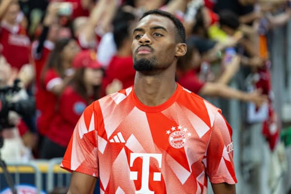 SINGAPORE - Wednesday, August 2, 2023: Bayern Munich's substitute Ryan Gravenberch before a pre-season friendly match between Liverpool FC and FC Bayern Munich FC at the Singapore National Stadium. Bayern won 4-3. (Pic by David Rawcliffe/Propaganda)