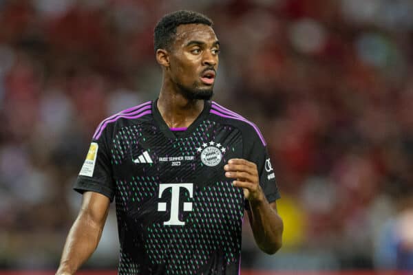 SINGAPORE - Wednesday, August 2, 2023: Bayern Munich's Ryan Gravenberch during a pre-season friendly match between Liverpool FC and FC Bayern Munich FC at the Singapore National Stadium. Bayern won 4-3. (Pic by David Rawcliffe/Propaganda)