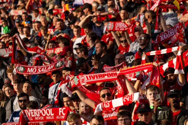 PRESTON, ENGLAND - Monday, August 7, 2023: Liverpool supporters during a pre-season friendly match between Liverpool FC and SV Darmstadt 98 at Deepdale. Liverpool won 3-1. (Pic by David Rawcliffe/Propaganda)