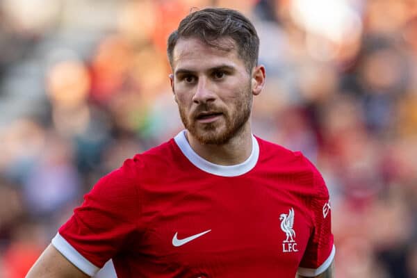 PRESTON, ENGLAND - Monday, August 7, 2023: Liverpool's Alexis Mac Allister during a pre-season friendly match between Liverpool FC and SV Darmstadt 98 at Deepdale. Liverpool won 3-1. (Pic by David Rawcliffe/Propaganda)