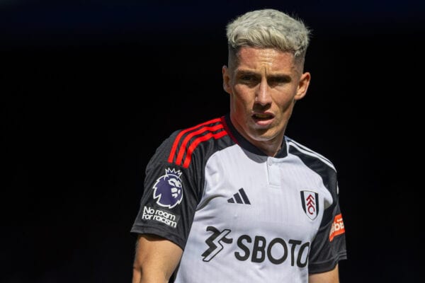 LIVERPOOL, ENGLAND - Saturday, August 12, 2023: Fulham's Harry Wilson during the FA Premier League match between Everton FC and Fulham FC at Goodison Park. Fulham won 1-0. (Pic by David Rawcliffe/Propaganda)