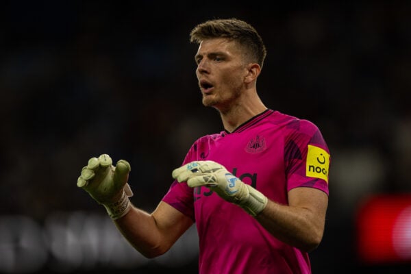 MANCHESTER, ENGLAND - Saturday, August 19, 2023: Newcastle United's goalkeeper Nick Pope during the FA Premier League match between Manchester City FC and Newcastle United FC at the City of Manchester Stadium. Man City won 1-0. (Pic by David Rawcliffe/Propaganda)