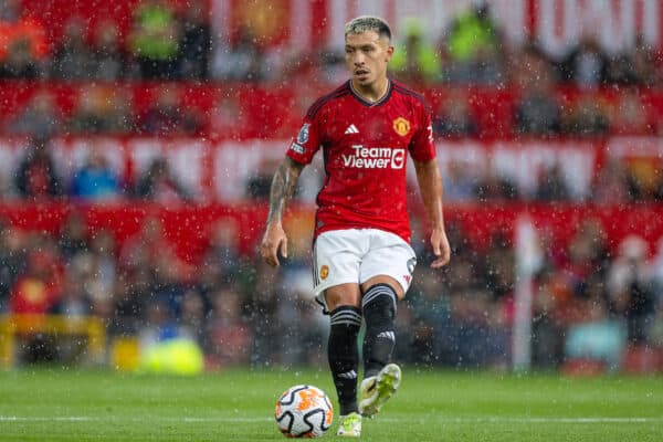 MANCHESTER, ENGLAND - Saturday, August 26, 2023: Manchester United's Lisandro Martínez during the FA Premier League match between Manchester United FC and Nottingham Forest FC at Old Trafford. Man Utd won 3-2. (Pic by David Rawcliffe/Propaganda)