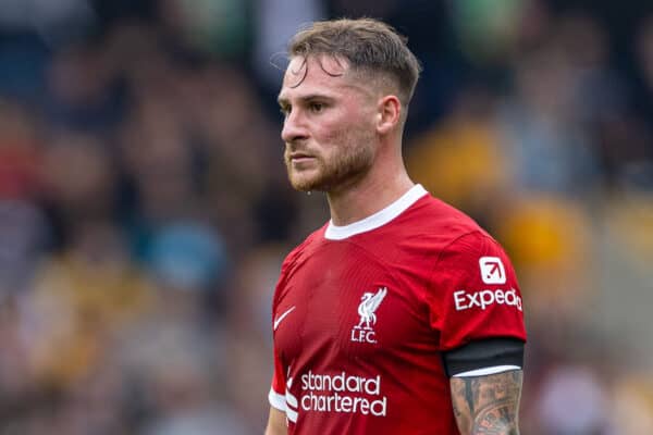 WOLVERHAMPTON, ENGLAND - Saturday, September 16, 2023: Liverpool's Alexis Mac Allister during the FA Premier League match between Wolverhampton Wanderers FC and Liverpool FC at Molineux Stadium. Liverpool won 3-1. (Pic by David Rawcliffe/Propaganda)