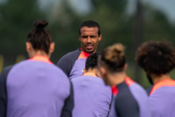 LIVERPOOL, ENGLAND - Wednesday, September 20, 2023: Liverpool's Joël Matip during a training session at the AXA Training Centre ahead of the UEFA Europa League Group E match between LASK and Liverpool FC. (Pic by Andrew Yeats/Propaganda)