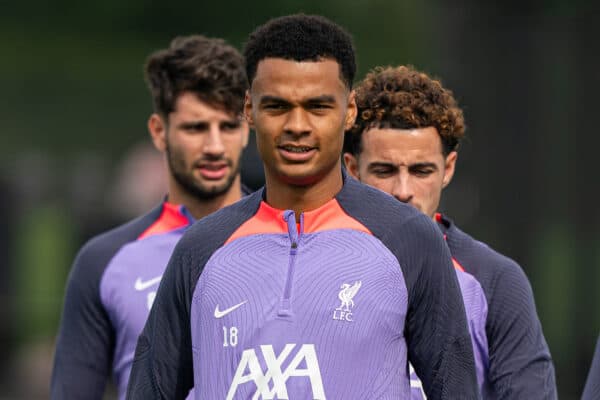 LIVERPOOL, ENGLAND - Wednesday, September 20, 2023: Liverpool's Cody Gakpo during a training session at the AXA Training Centre ahead of the UEFA Europa League Group E match between LASK and Liverpool FC. (Pic by Andrew Yeats/Propaganda)